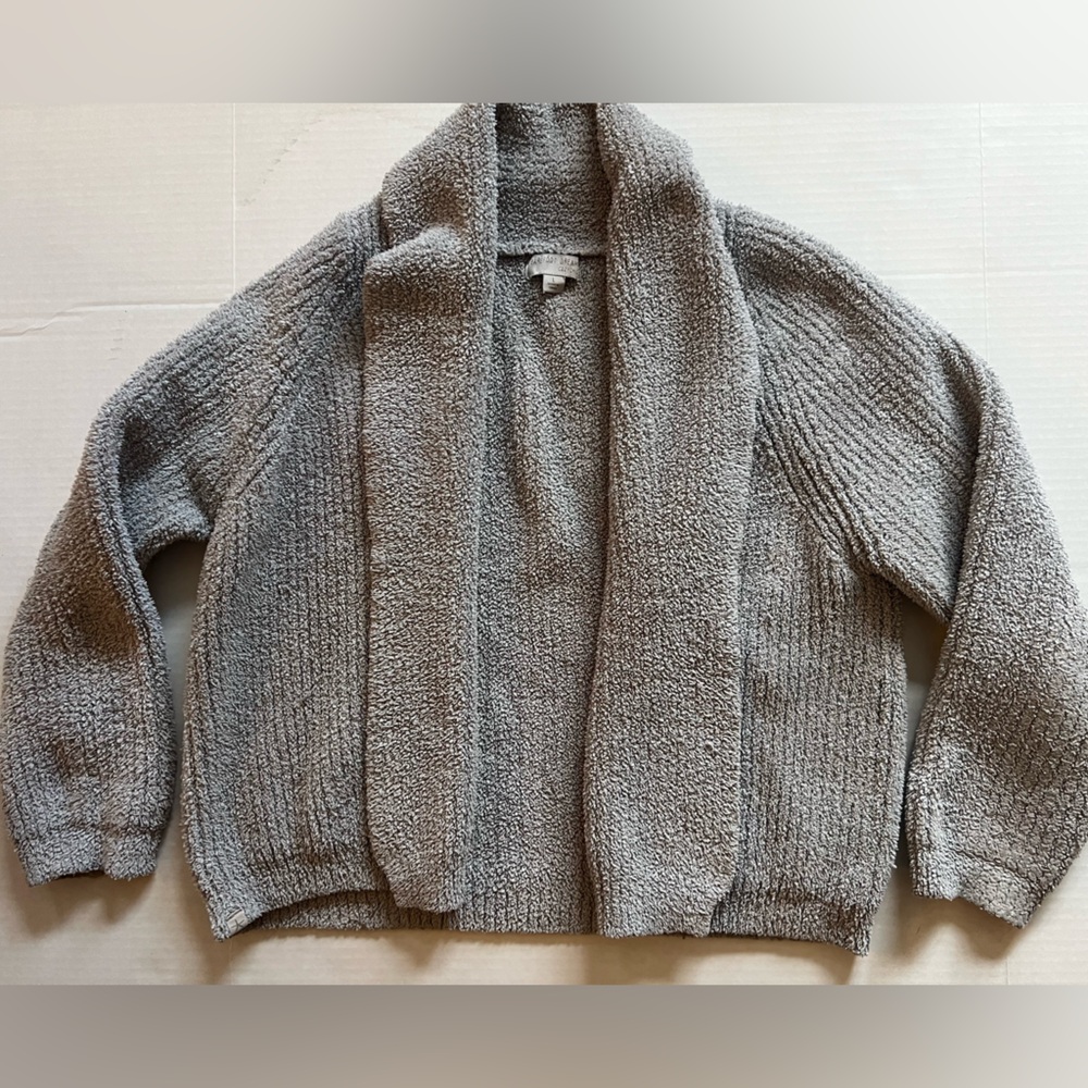 Barefoot Dreams CozyChic Gray Knit Womens Cardigan Sweater size large